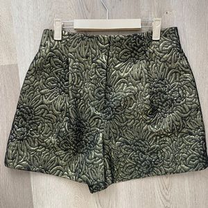Zara High Waist Brocade Shorts